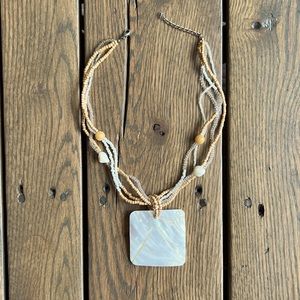 Beaded necklace with square shell 🤩